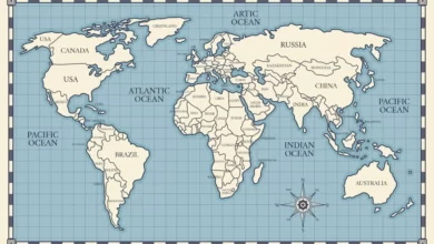 خريطة العالم أكبر دول العالم