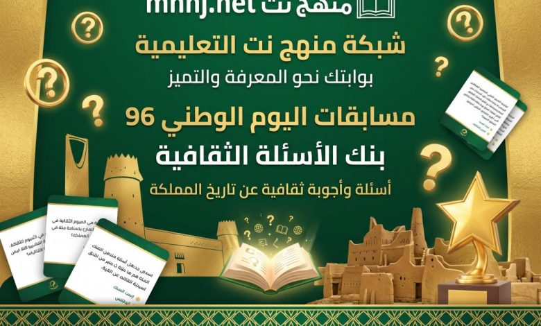 أسئلة وأجوبة ثقافية عن تاريخ المملكة (بنك أسئلة لمسابقات اليوم الوطني 96) 1 شبكة منهج نت التعليمية أسئلة وأجوبة ثقافية عن تاريخ المملكة (بنك أسئلة لمسابقات اليوم الوطني 96)