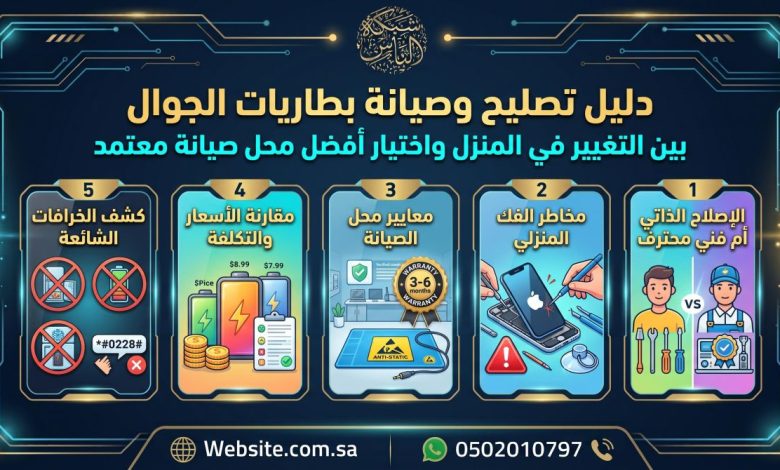دليل تصليح وصيانة بطاريات الجوال: هل تختار طريقة تغيير بطارية آيفون في المنزل أم أفضل محل صيانة معتمد؟