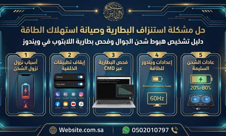 علاج استنزاف الطاقة: طرق صيانة وتحسين بطارية الجوال تخلص بسرعة واللابتوب في ويندوز 1 شبكة منهج نت التعليمية علاج استنزاف الطاقة: طرق صيانة وتحسين بطارية الجوال تخلص بسرعة واللابتوب في ويندوز